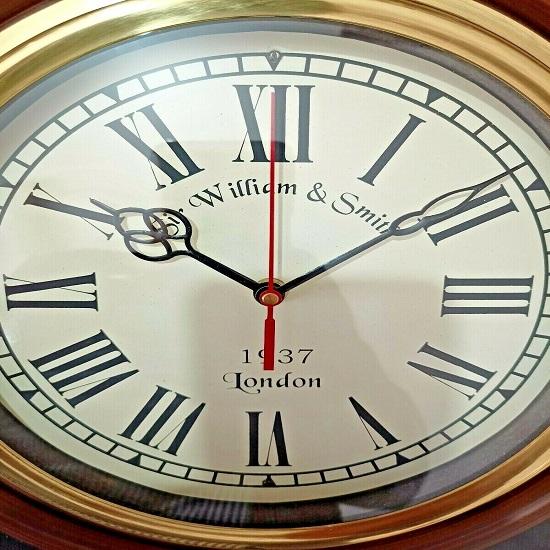 William Sir  & Smith London Home Decor Antique Wooden Wall Clock With Roman Numerals