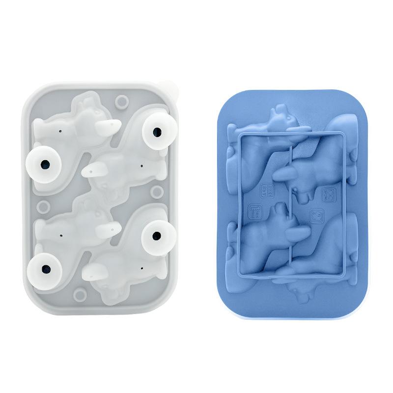 3D corgi dog ice tray Home made ice mold Silicone ice mold with cover Easy demoulding BPA free, suitable for whisky and cocktail