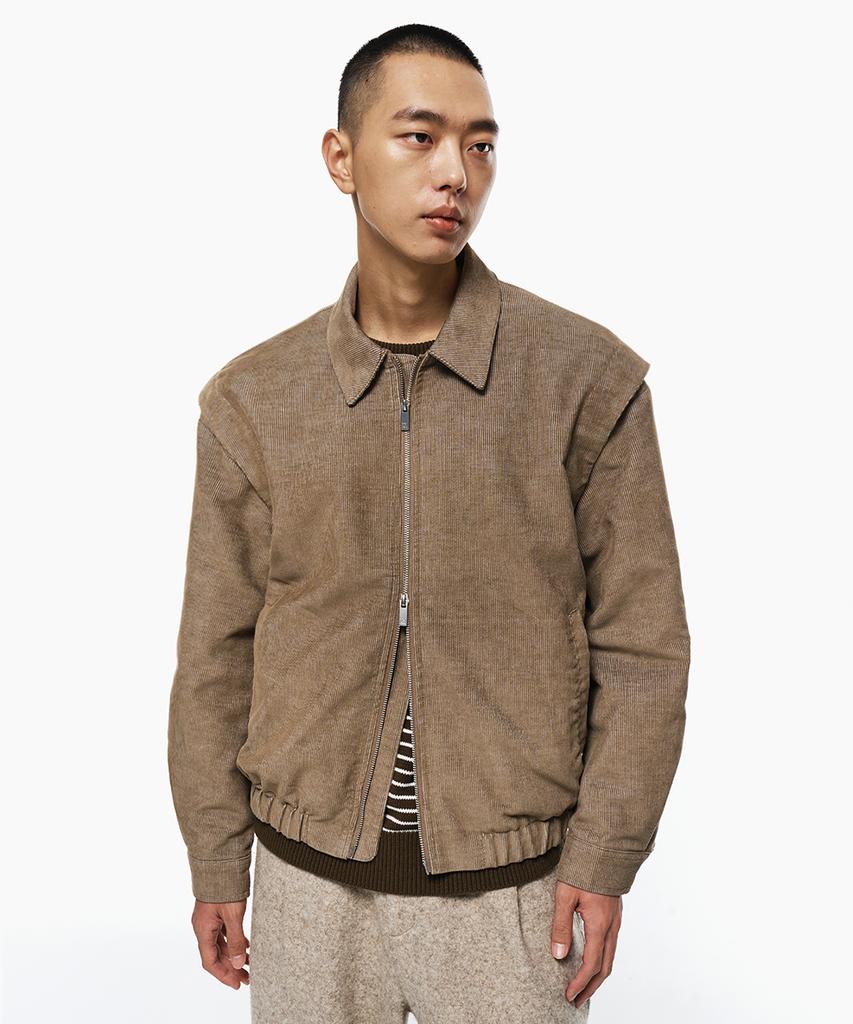 Intempomood Pigment Corduroy Bomber Jacket_Beige