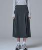 Marop 3108 Wool Pleated Long Skirt (Dark Gray)