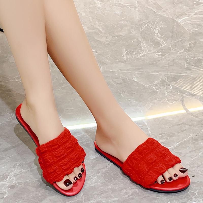 Fashion Ladies Shoes 2025 Hot Sale Basic Open Toe Women's Slippers Summer Daily New Plus Size Concise Light Comfortable Flat Slippers