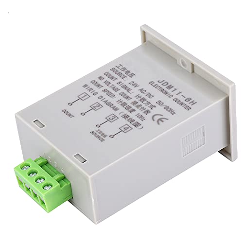 Walfront JDM116H LED Digital Display Counter, 6-Digit Counter with Multiple Inputs, Anti-Interference (AC/DC 24V)
