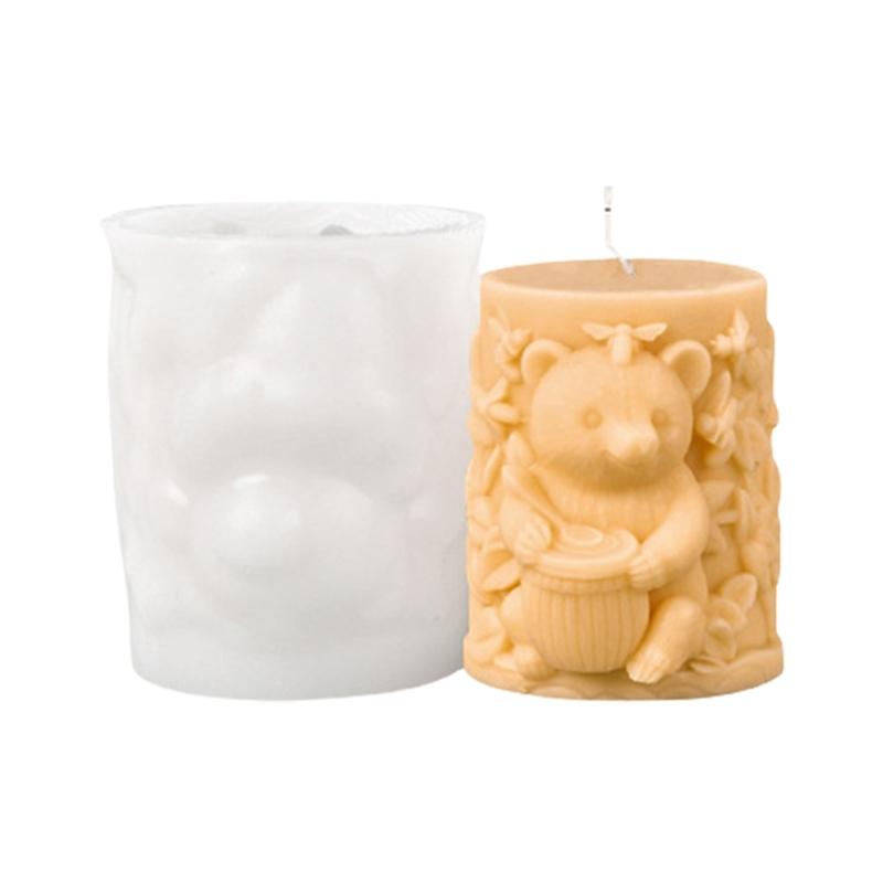 Lovely Bear Candle Mould Silicone Molds Ornament Molds Castings Molds Cartoon Animal Plasters Molds Craft Supplies