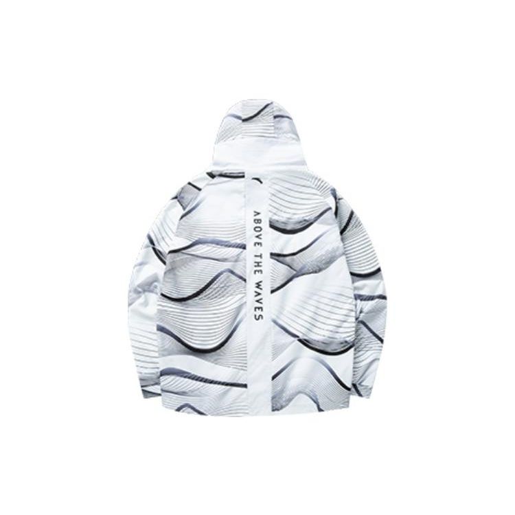 Anta Basketball Series Full Print Zip Hoodie Jacket Men Jackets White 152211611-1