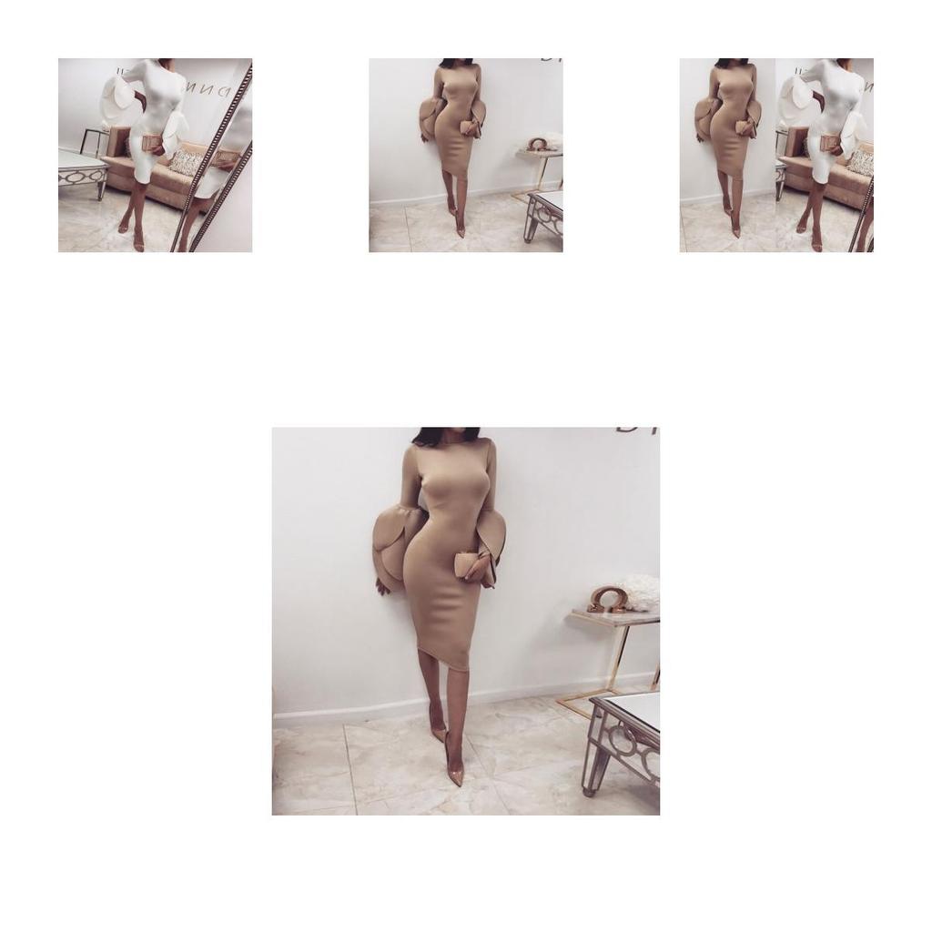 Elegant Us Women's Long Petals Sleeve Bodycon Casual Party Evening Cocktail Mini Dress For Effortless Style