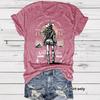 Women's Denim Printed Short-sleeved Loose and Fashionable T-shirt