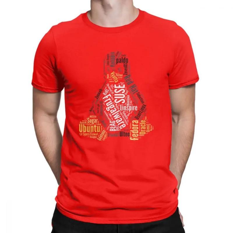 Novelty Tux Linux Distro Distribution Ubuntu T-Shirts Men Harajuku Cotton T Shirt  Tee Shirt Printing Sweatshirt