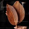 Japanese Style Black Walnut Wood Tray: Leaf Design for Snacks, Fruit, Coffee, and Teacups