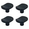 4pcs Simple Solid Single Hole Handle, Pure Black Wardrobe, Cabinet, Drawer, Door Handle