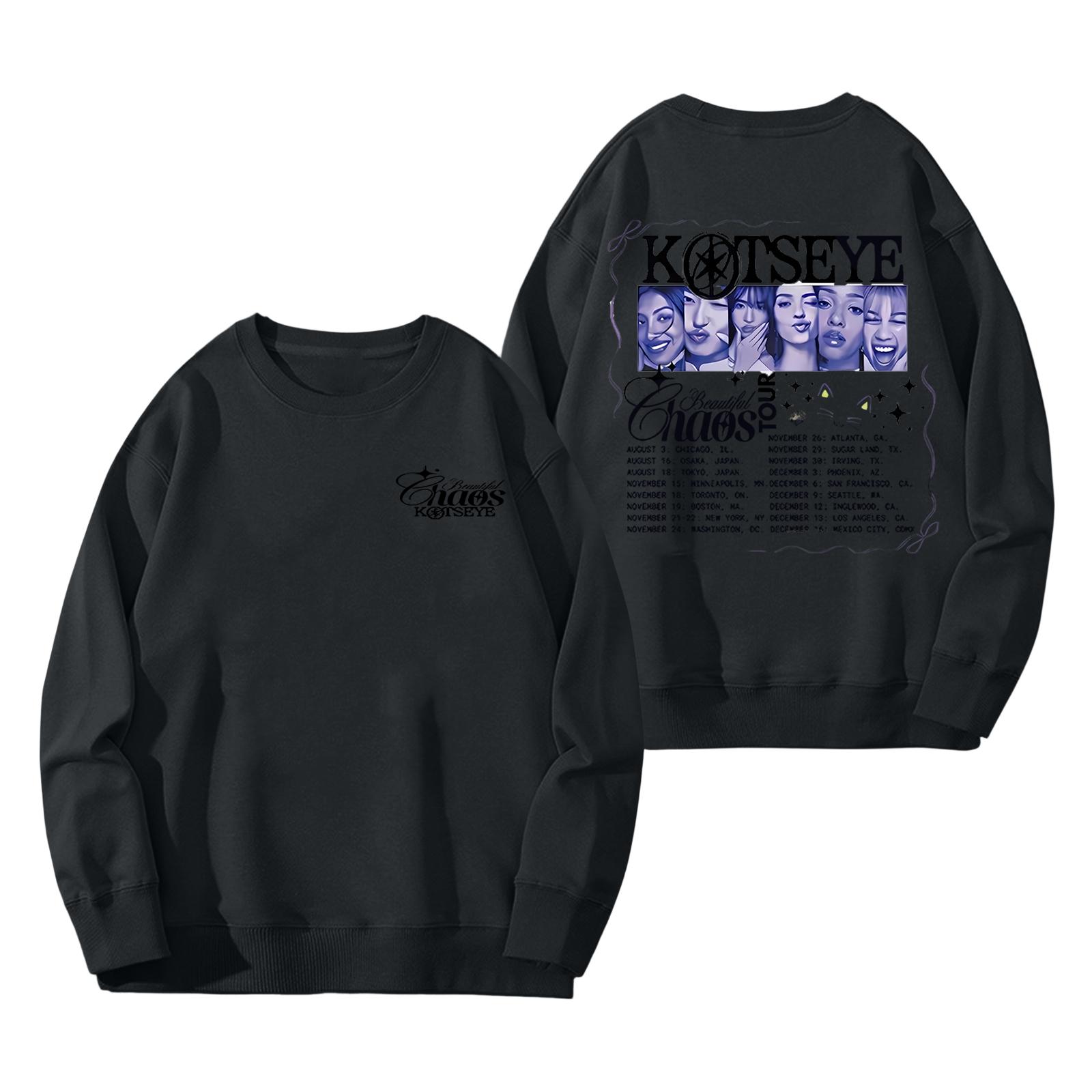 

Женский модный и повседневный свитшот с длинным рукавом, круглым вырезом и принтом M чёрный