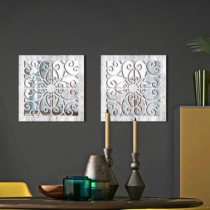 Farmhouse Style Wooden Wall Acrylic Mirror Wall Sticker Wall Decoration