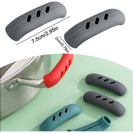6Pcs 3 * 0.8'' Silicone Assist Handle Holder Grip, Cast Iron Skillet Handle Covers Heat Resistant, Non Slip Pot Grip Handle Sleeve, Hot Handle Holder