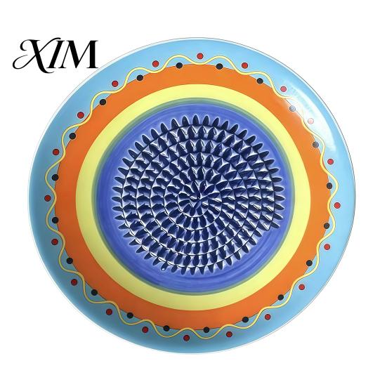 Ginger Grinder Tool Ceramic Garlic Grater Plate, Manual Masher for Kitchen, Non Slip Grinding Dish Quick Puree Maker Chili And Nuts, Kitchen