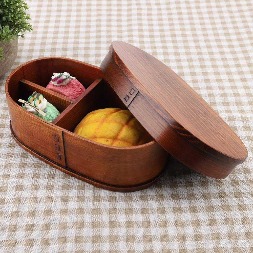 Holz-Lebensmittelaufbewahrungsbehälter 19*12*6cm Tragbare Lebensmittelbox für Zuhause Büro