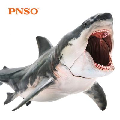 PNSO Megalodon, Weißer Hai, Patton-Hai, Meerestier, Kreatur, Fisch, Figur, PVC-Modell, Plastikmodell, Spielzeug, Premium-Geburtstagsgeschenk für Hai-Liebhaber