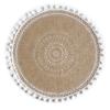 Round Placemat Cotton Place Mats Heat Resistant Anti-Slip Rustic Cloth Table Mats with Tassels for Dining Table Decorations