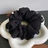 Solid Color Pleated Fabric Hair Ring Women Simple Cream Style High Elastic Scrunchie High-end Hair Accessories