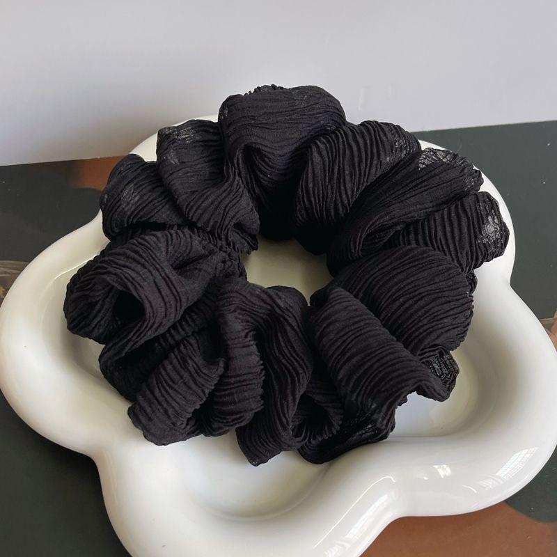 

Solid Color Pleated Fabric Hair Ring Women Simple Cream Style High Elastic Scrunchie High-end Hair Accessories