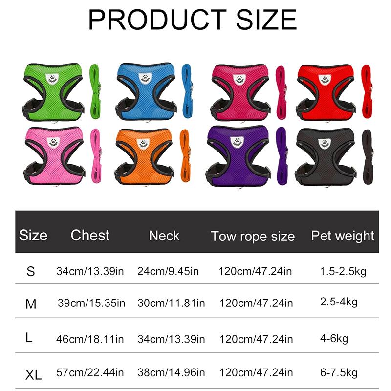 Tank Top Style Dog Leash, Breathable Chest Harness Dog Walking Tool, Pet Outdoor Leash, Suitable For Small And Medium-Sized Dogs