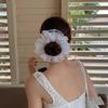 Korean Style White Double-Layer Lace Scrunchie: Elegant Hair Tie for Women