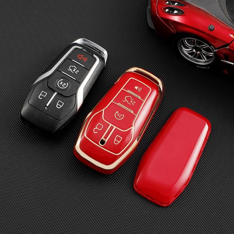 Car Key Cover Case for Ford Fusion Mondeo Mustang F-150 Explorer Edge 2015 2016 2017 2018 Car Styling Key Protection Keychain