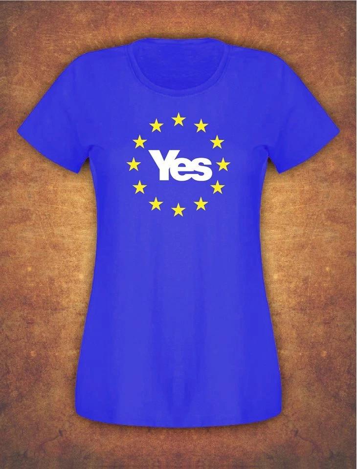 Yes Scotland EU Remain Referendum Scottish Independence T- Shirt Female Royal B L