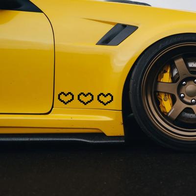 Small Pixel Hearts Vinyl Decal Car Window Cute Sticker Love Heart Truck Body Camper Motorcycle Helmet Graphics Decor Accessories