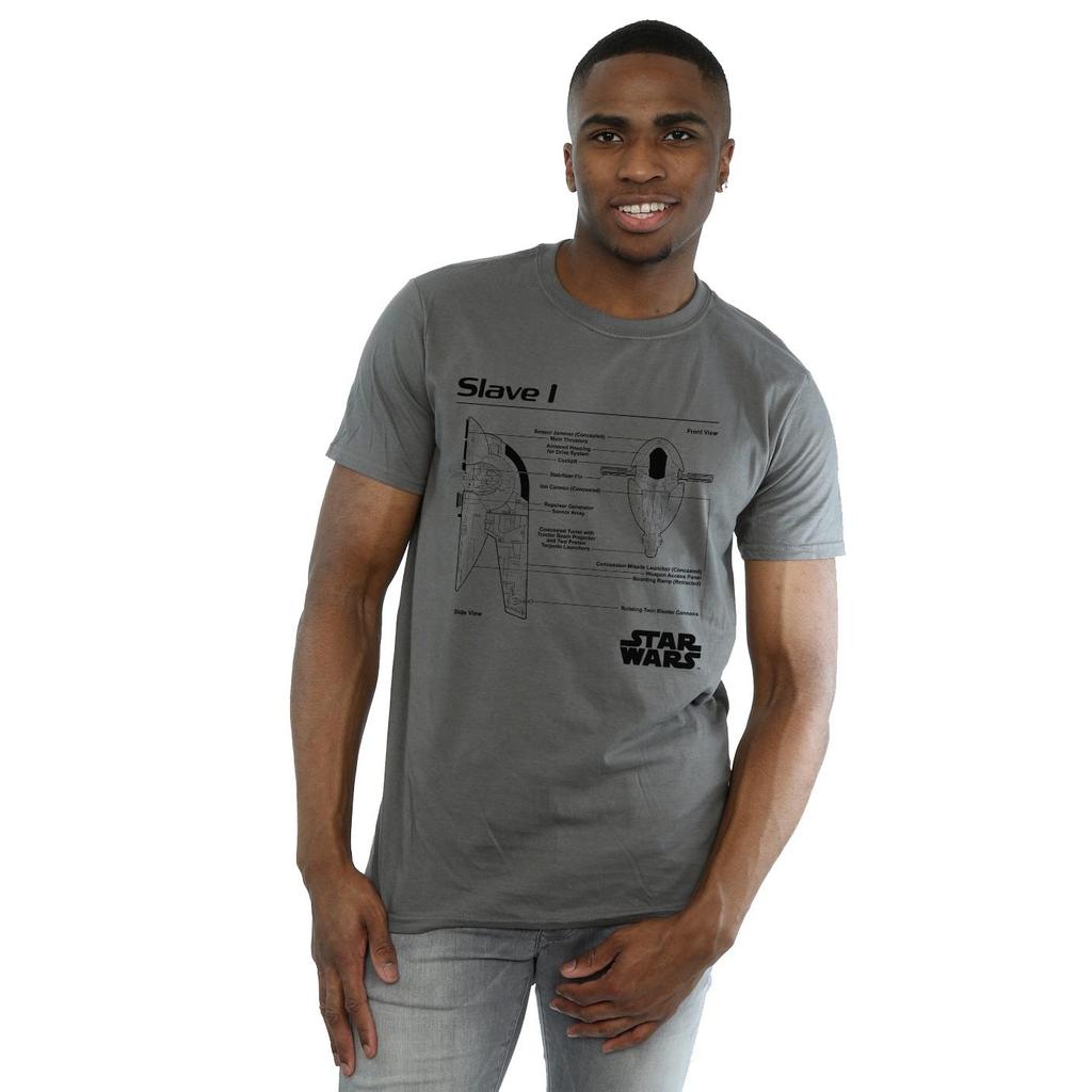 Star Wars Mens Slave 1 Blueprint T-Shirt