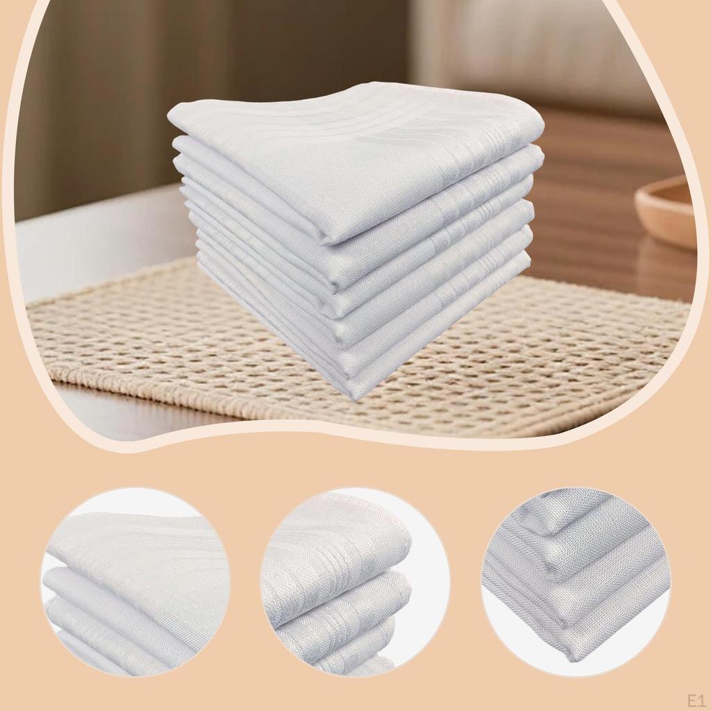 6 Pieces for Men Soft Fathers Day Gifts Reusable Hankies Square Party Interviews Daily Use Tea