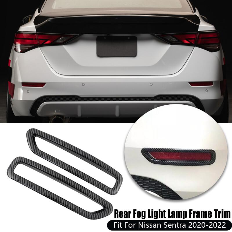 CARBON FIBER Look Rear Fog Light Lamp Cover Decor Trim For 2020-23 Nissan Sentra
