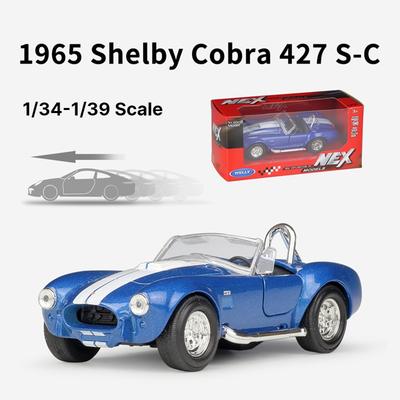 1/36 Ford Shelby Cobra 427 S/C Retro-Spielzeugautomodell WELLY Diecast-Fahrzeug Miniatur Pull Back Klassische Sammlung Geschenk für Kinder