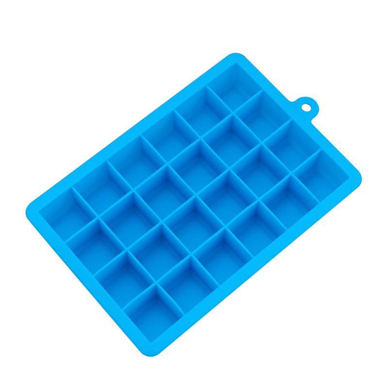 Silicone Ice Cube Tray with Lid, 24 Square Holes for Baby Food, Fruit Puree, Cheese, or Jelly Mold.