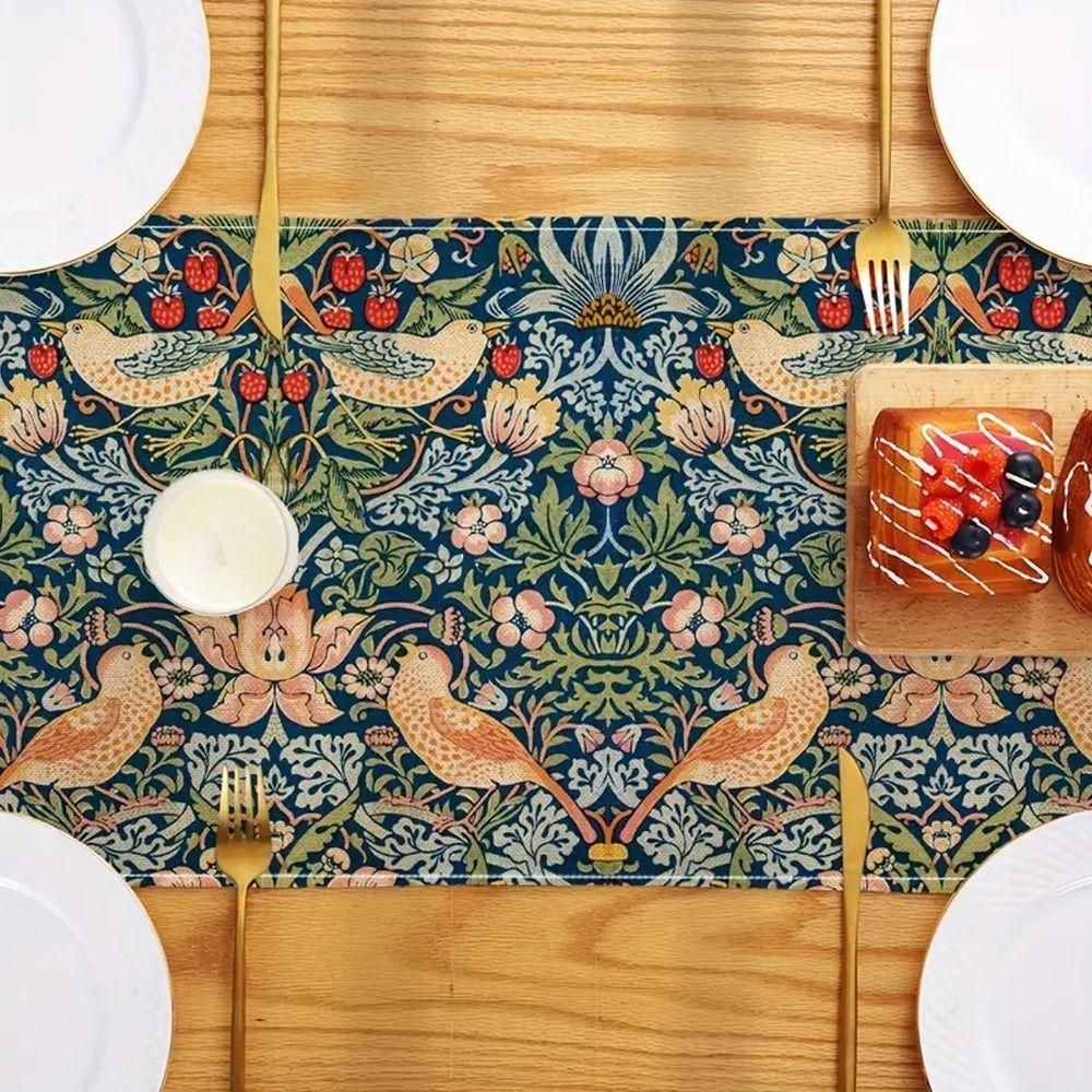 Blumenmuster Floraler Tischläufer Pastoraler Stil Tischdecke Tischdecke Heimdeko