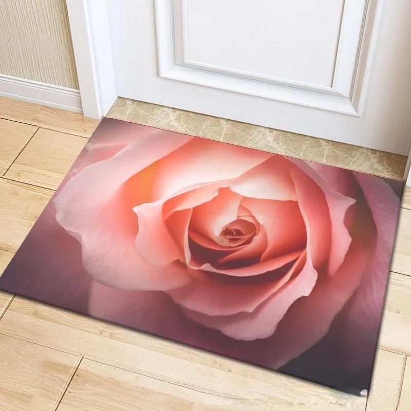 Flower Mat Pastoral 3D Door Floor Rug Anti-slip Home Hallway Bedroom Entrance Carpets Washable Bathroom Porch Decorative Doormat