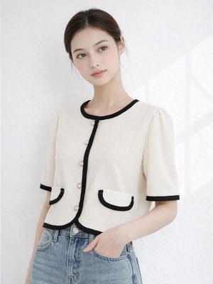 SELLY'S Coco Contrast Line Jacket_I6B-Cjk003