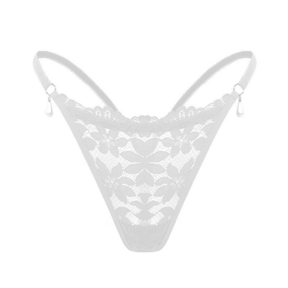 Cross-border New Product Pearl Pendant Women's Underwear Foreign Trade Amazon Specializes In Multi-color Low-rise Lace Women's Thong
