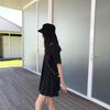 2024 Korean Style Summer Maternity Dress: Slimming A-Line Baby Doll with Retro Short Sleeves