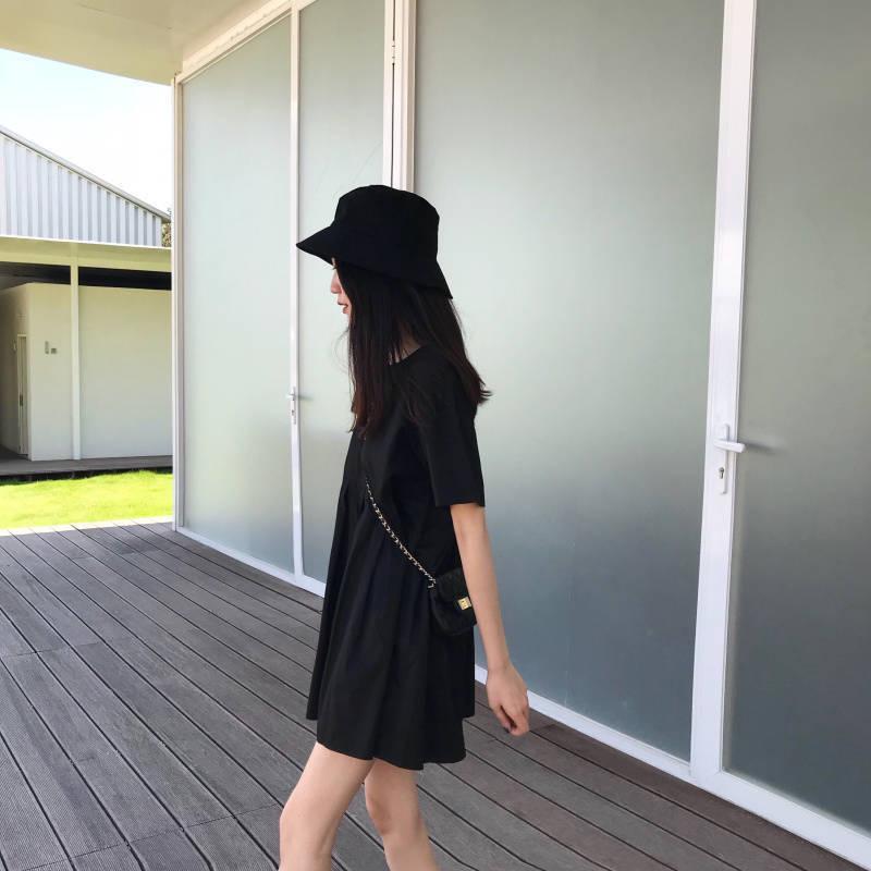 2024 Korean Style Summer Maternity Dress: Slimming A-Line Baby Doll with Retro Short Sleeves