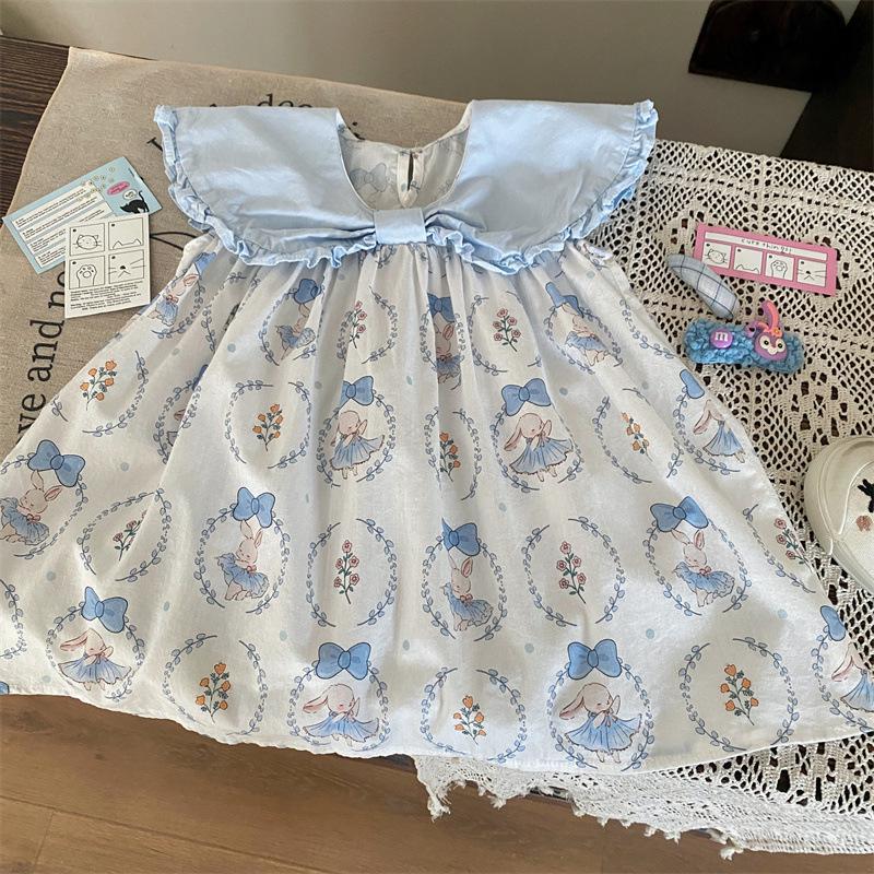 Clearance: No Returns/Exchanges - Girls' Floral Lapel Dress, Resort Style, Fresh Princess Design