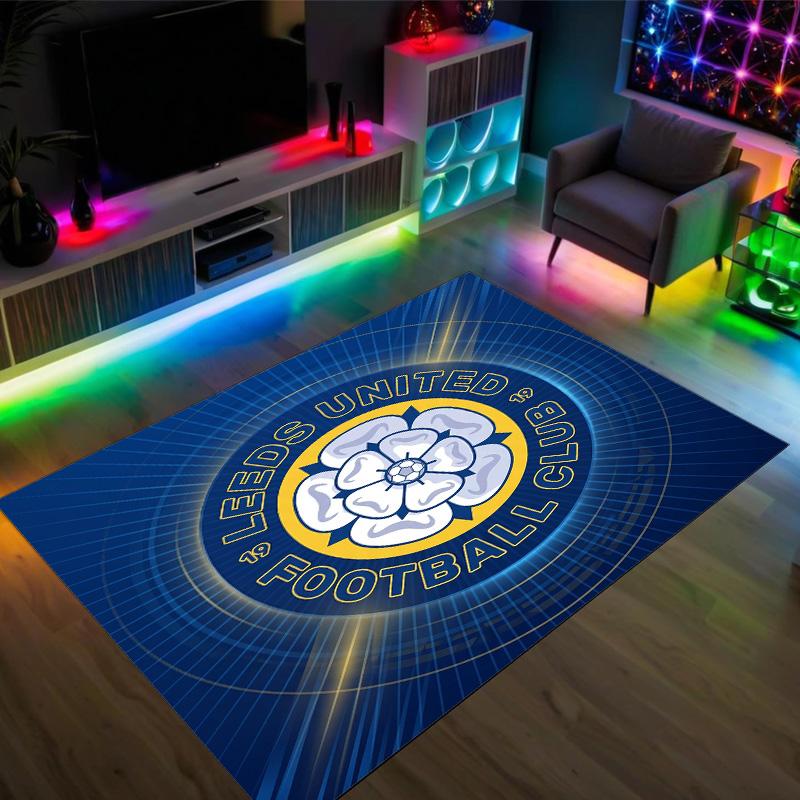 Leeds United Design Crystal Velvet Carpet Cozy Non?Slip Printed Rug For Bedroom Living Room Entrance