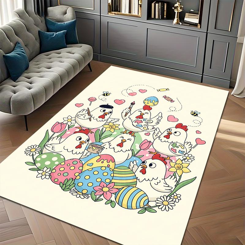 

Carpet Happy Easter Rugs for Bedroom Home Decor Alfombra Gift Carpet Living Room Decoration Light Color Carpets for Living Room 40x60CM