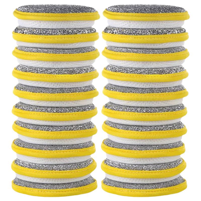 

Двусторонние губки для мытья посуды Губка для мытья посуды Щетка для мытья посуды Сковорода Кастрюля Бытовые чистящие салфетки Многоразовые кухонные инструменты 1pc жёлтый