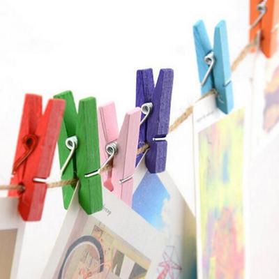 20 peças prendedores de roupa de madeira multicoloridos prendedores de roupa de madeira clipe de artesanato de papel
