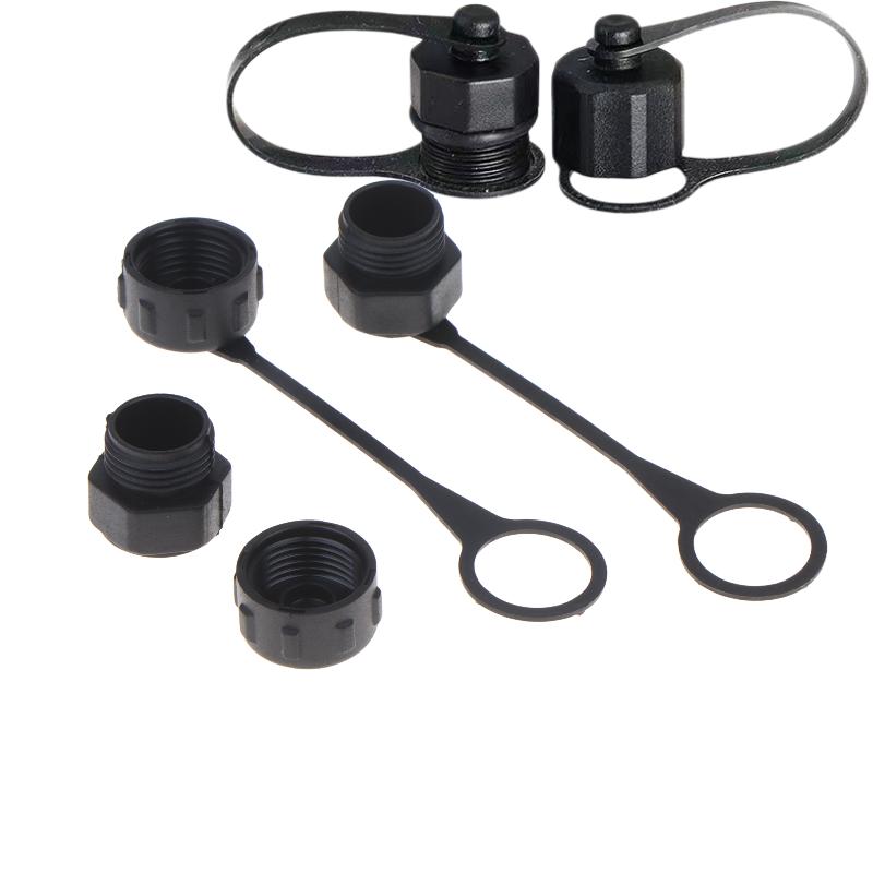 5/10Pcs Internal Thread/External Thread Connector Cover With Rope M12 Dust Cover For Aviation Plug Special Male And Female Cap