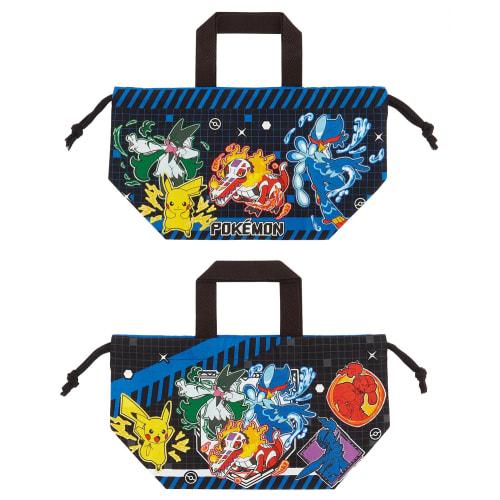 Skater Children's Drawstring Lunch Bag, Made in Japan, Pokemon Design, Size 25, Boys, KB7-A