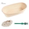 Puntos Oval Rattan Bread Proofing Dough Fermentation Basket with Cloth Cover Scraper