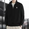 PLAYBOY Men's American Style Stand Collar Half-Zip Casual Long Sleeve Sweatshirt