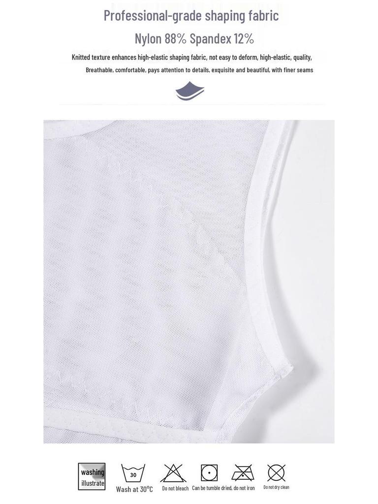 Men's Back-Support Waist Cincher: Mid-Row Buckle Body Shaper Vest