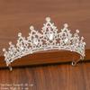Düğün Saç Tiara Kristal gelin tacı Taç Gümüş Renk Diadem Peçe Tiaras Düğün saç aksesuarları Başlıklar Kafa Takı