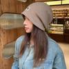 Women's Korean-Style Warm Beanie with Ear Protection - Autumn/Winter Letter Label Design